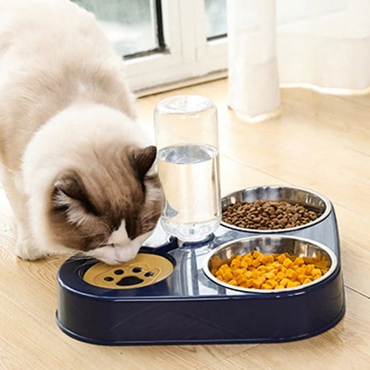 3in1 Pet Food Bowl with Automatic Drinking Feeder